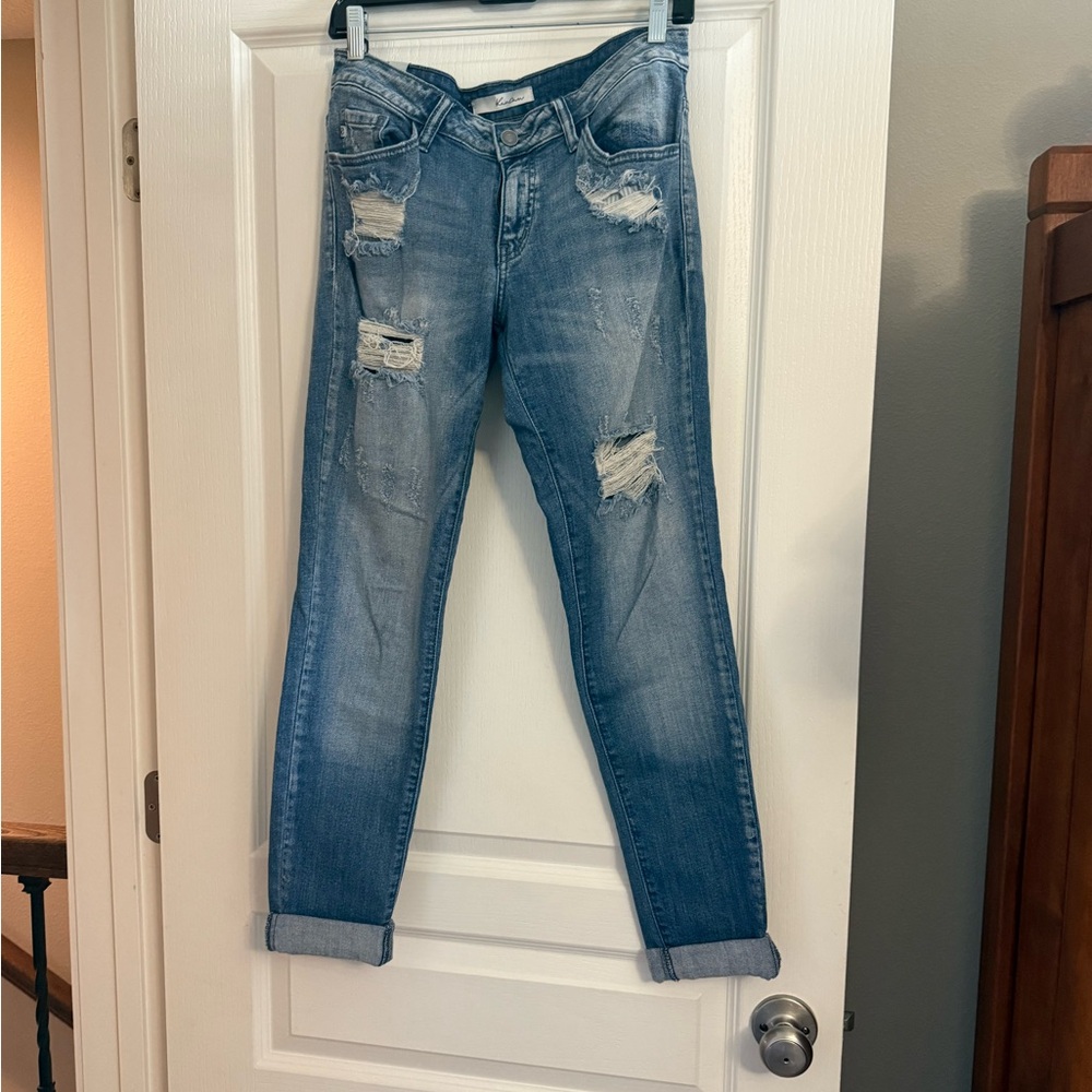 Distressed Blue Jeans